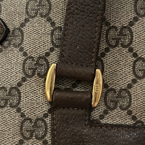 Authentic Gucci Supreme Monogram Vintage Tote Web Canvas & Leather 16x18 - Picture 12 of 16